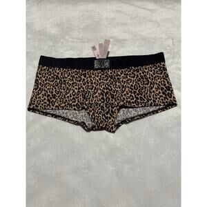Victoria's Secret Boyshort Panty Leopard Animal Print Bling Rhinestone M NWT